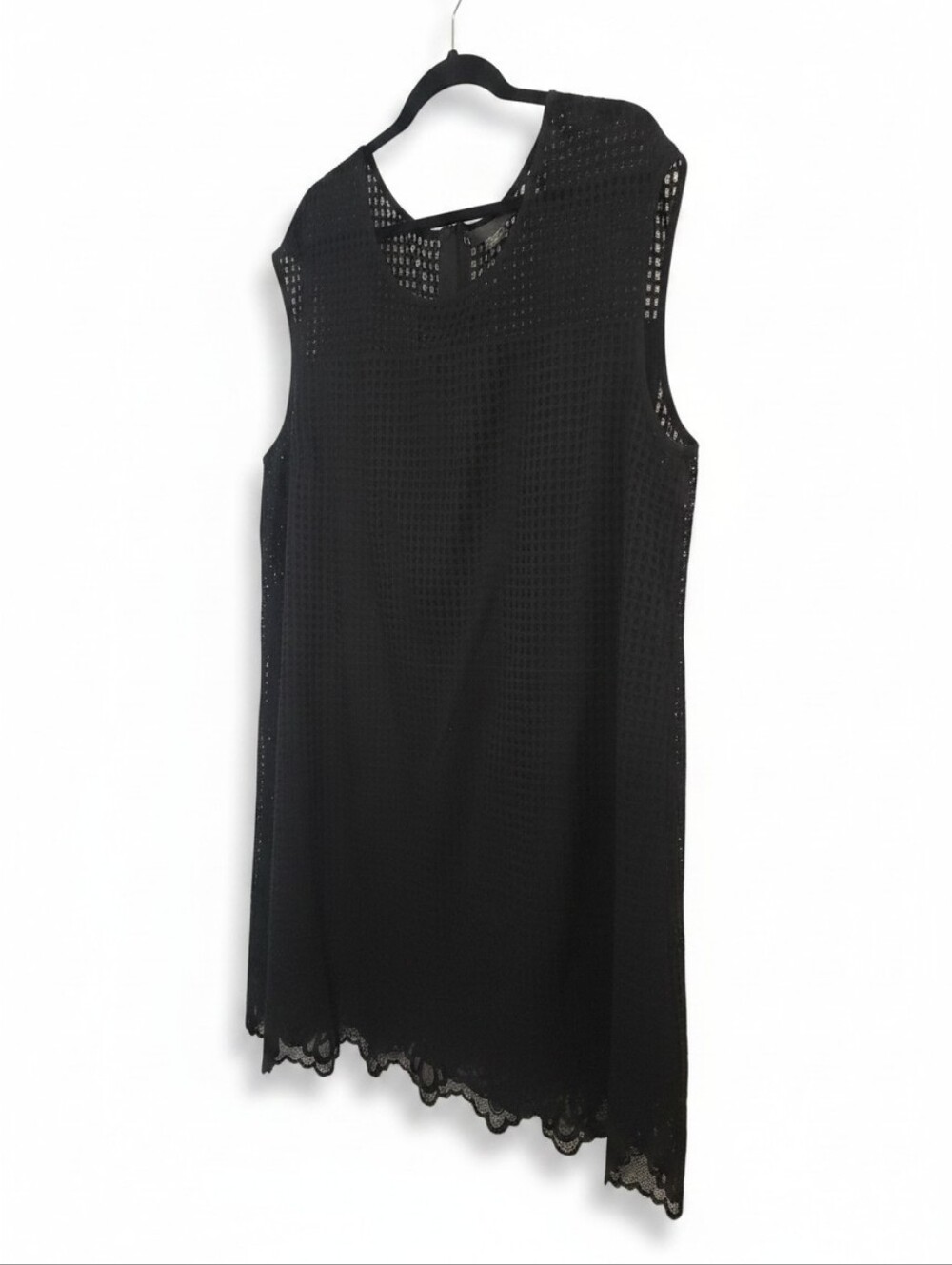 Black Sleeveless Lace Shift Dress